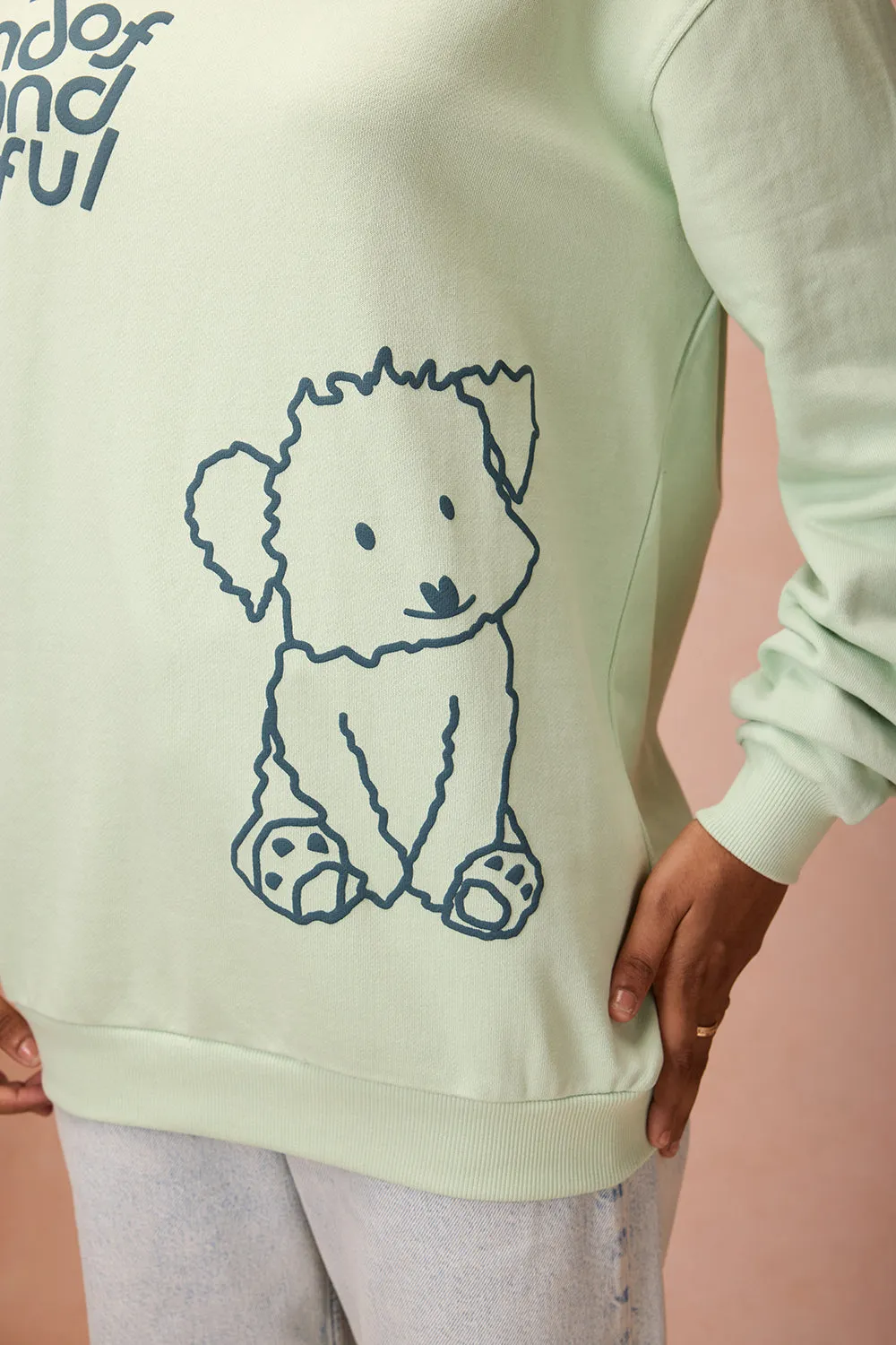 Women's Mint Green Dog Loves Me Hoodie