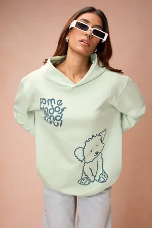 Women's Mint Green Dog Loves Me Hoodie